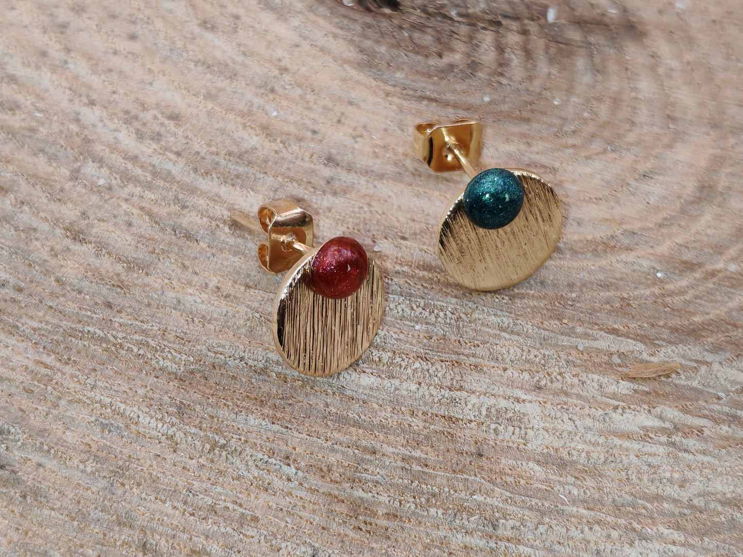 Boucles d’oreilles – Disques dorés texturés