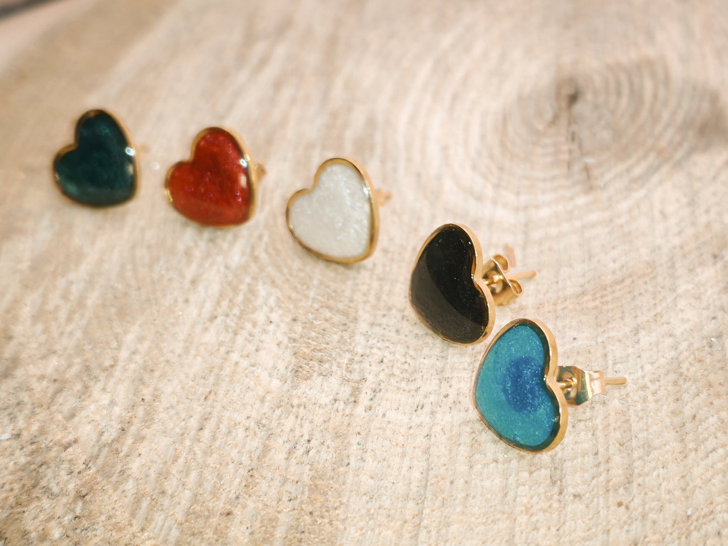 Clous d’oreilles – Cœurs scintillants