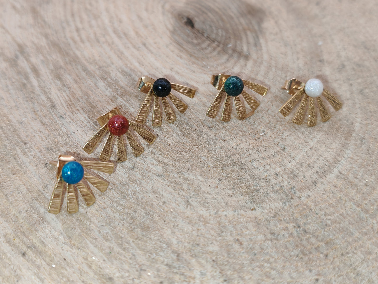 Clous d'oreille - Rayons dorés