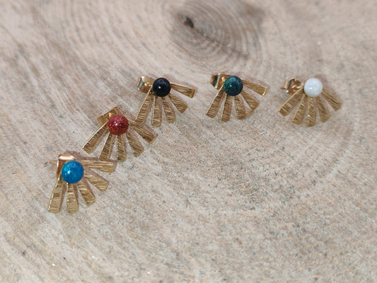 Clous d'oreille - Rayons dorés