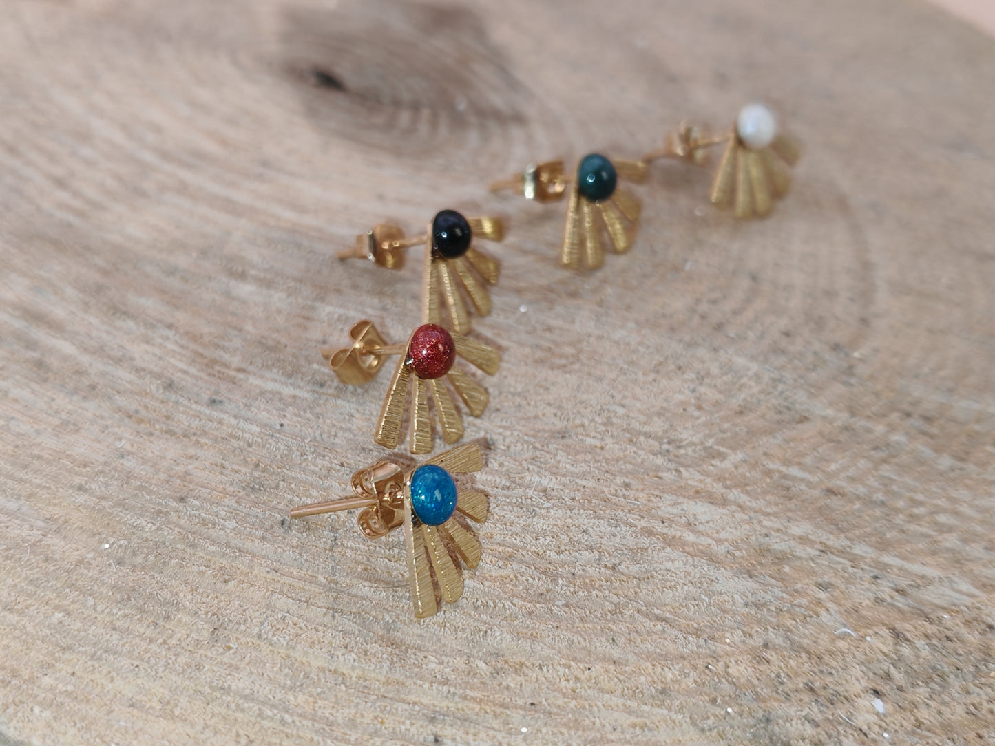 Clous d'oreille - Rayons dorés