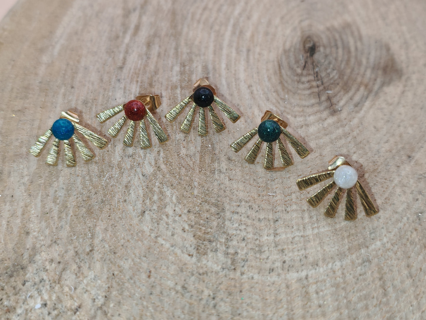 Clous d'oreille - Rayons dorés