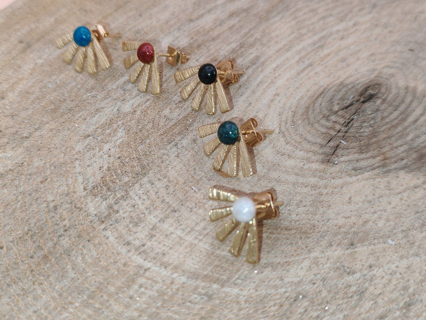 Clous d'oreille - Rayons dorés