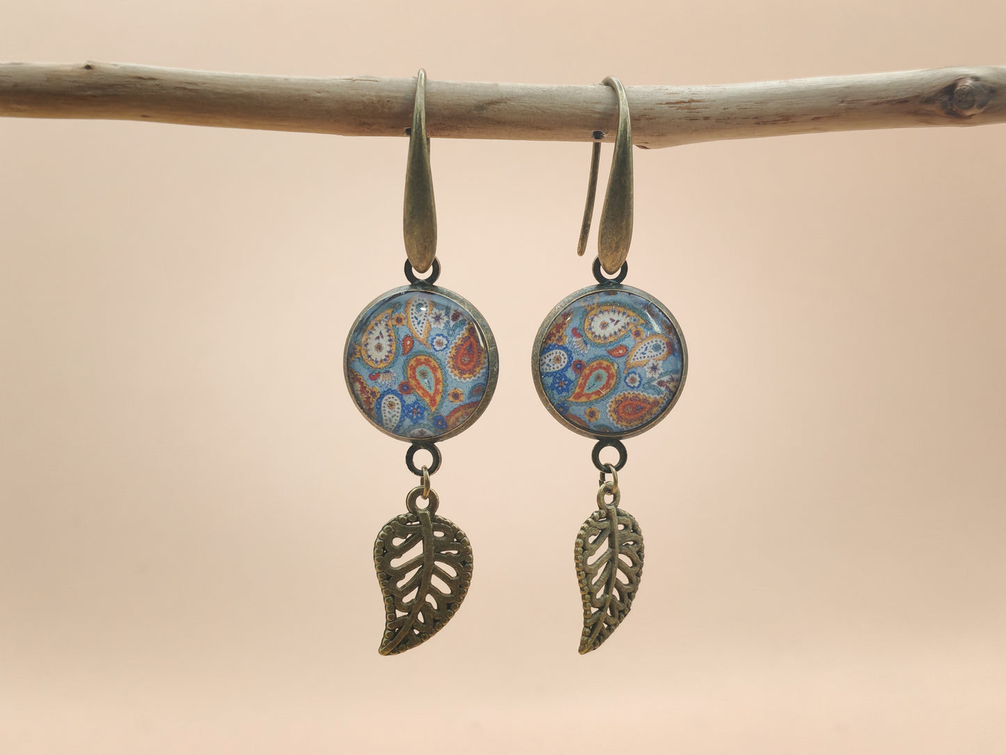 Boucles d’oreilles – Feuilles cachemire