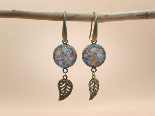 Boucles d’oreilles – Feuilles cachemire