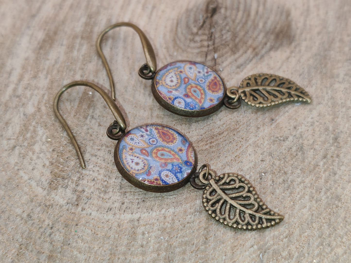 Boucles d’oreilles – Feuilles cachemire