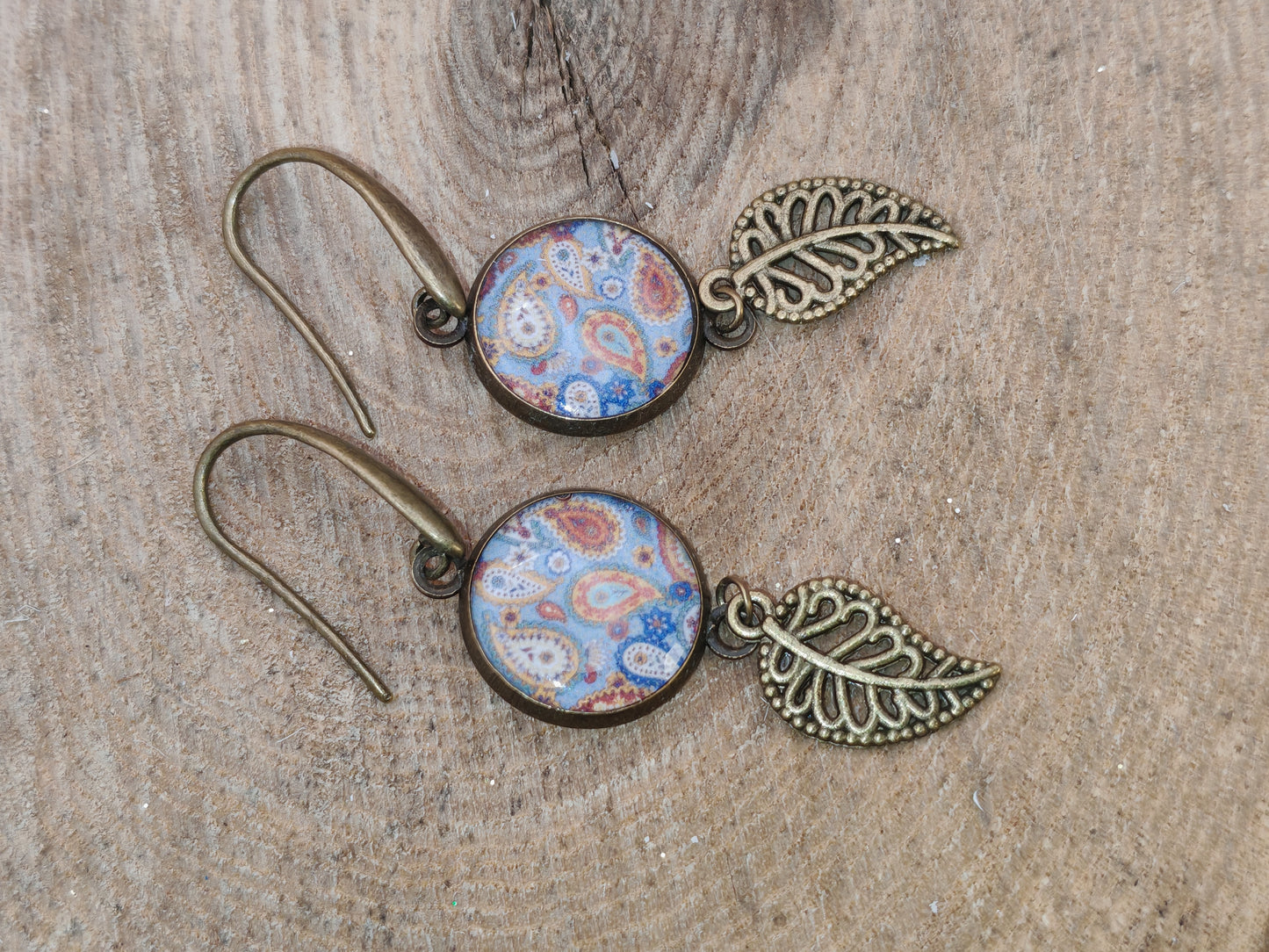 Boucles d’oreilles – Feuilles cachemire
