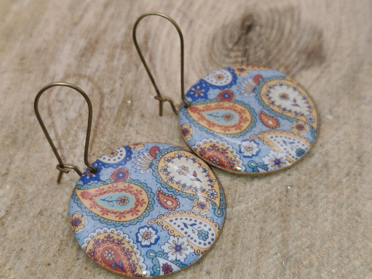 Boucles d’oreilles dormeuses – Rêveries paisley