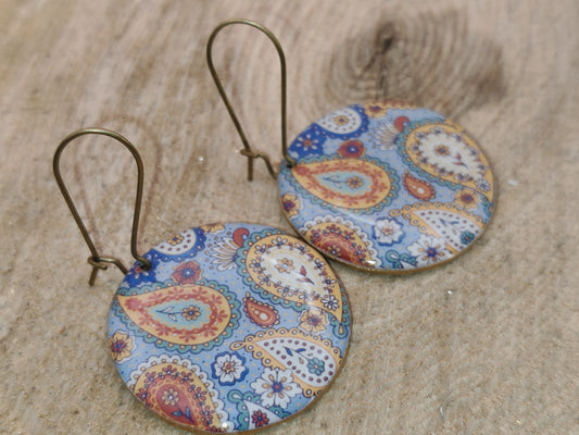 Boucles d’oreilles dormeuses – Rêveries paisley