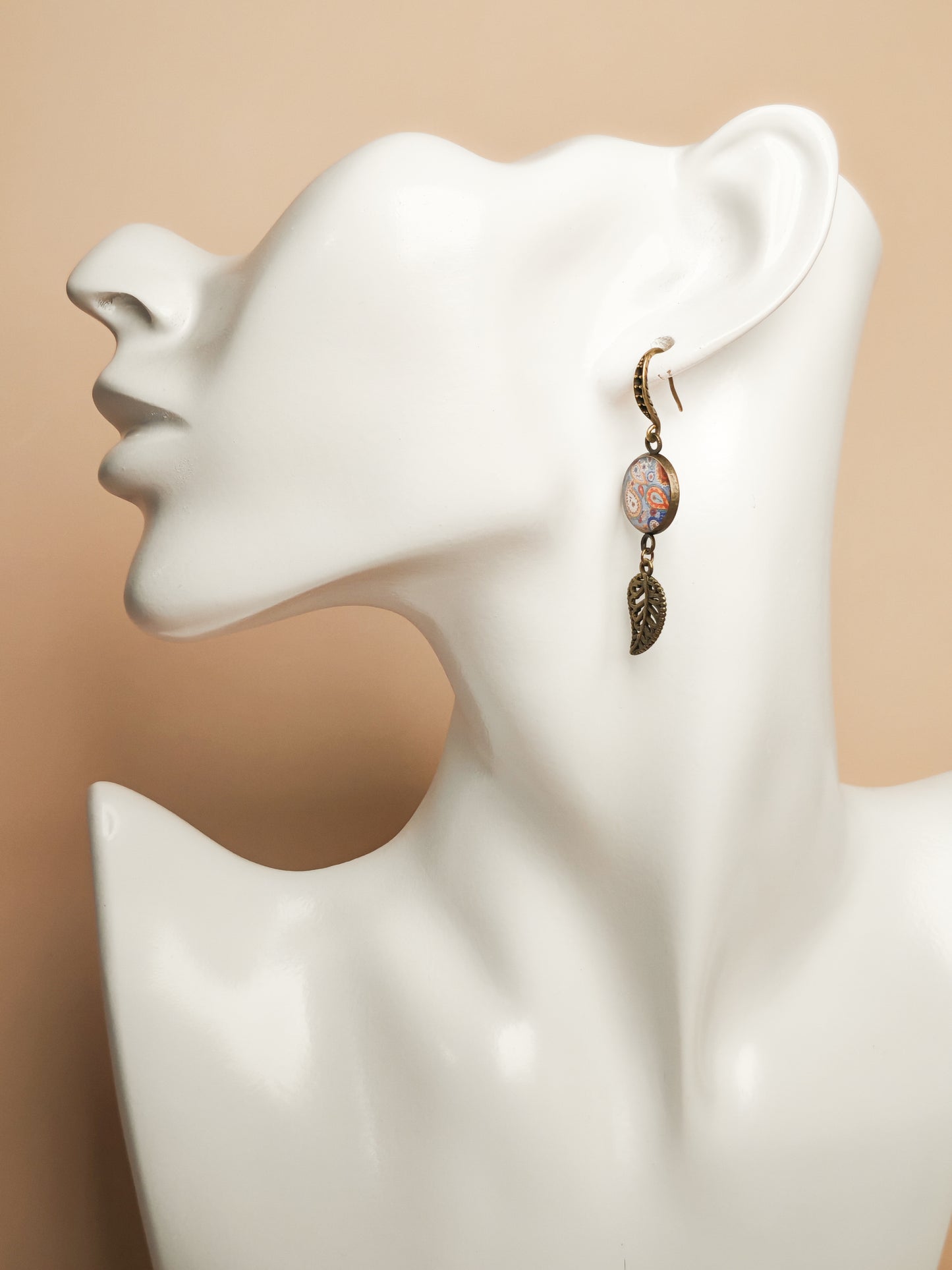 Boucles d’oreilles – Feuilles Cachemire