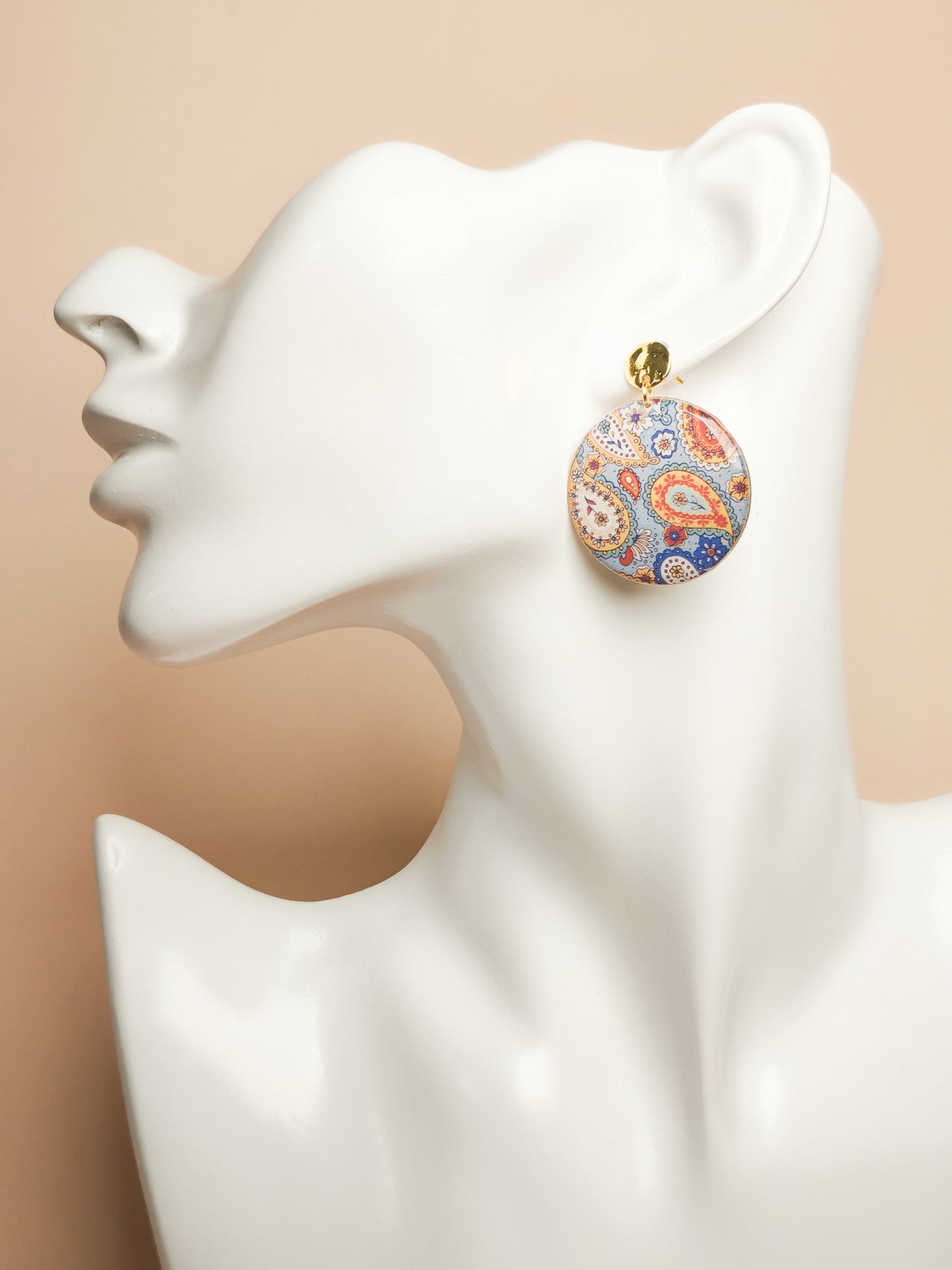 Boucles d’oreilles – Éclats paisley dorés