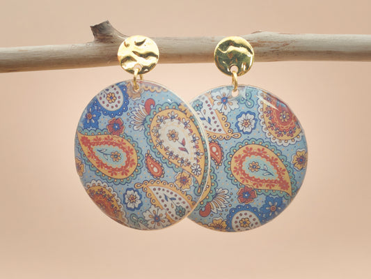 Boucles d’oreilles – Éclats paisley dorés
