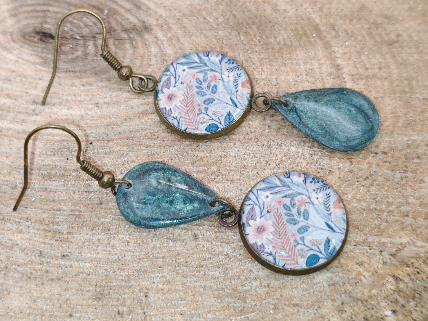 Boucles d’oreilles asymétriques – Herbier doux