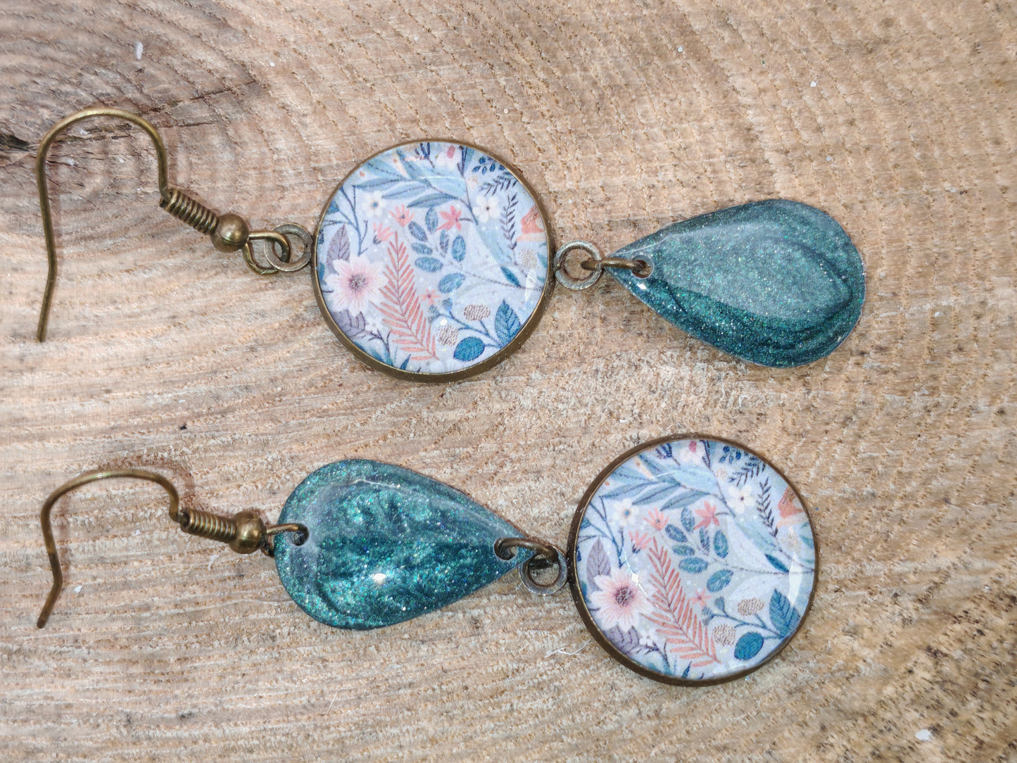 Boucles d’oreilles asymétriques – Herbier doux