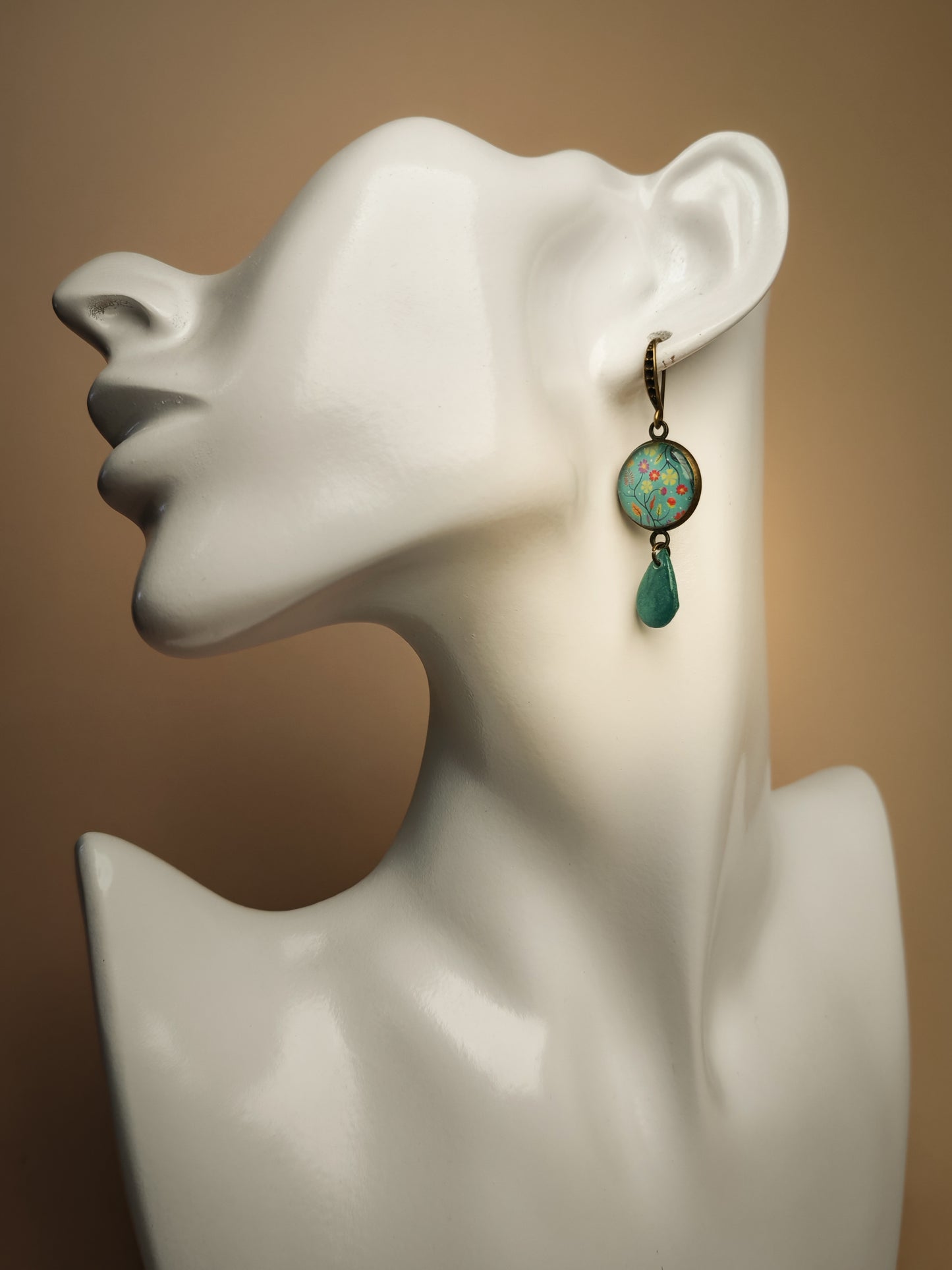 Boucles d’oreilles – Jardin turquoise en suspension