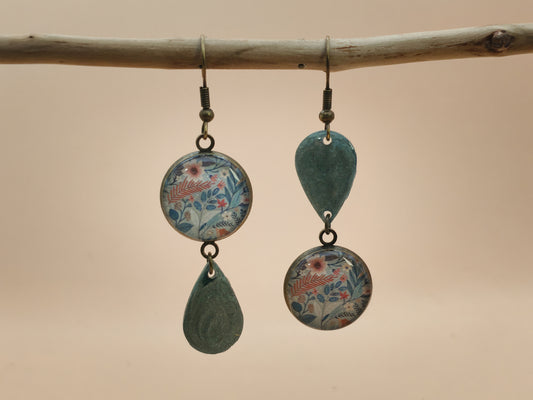 Boucles d’oreilles asymétriques – Herbier doux