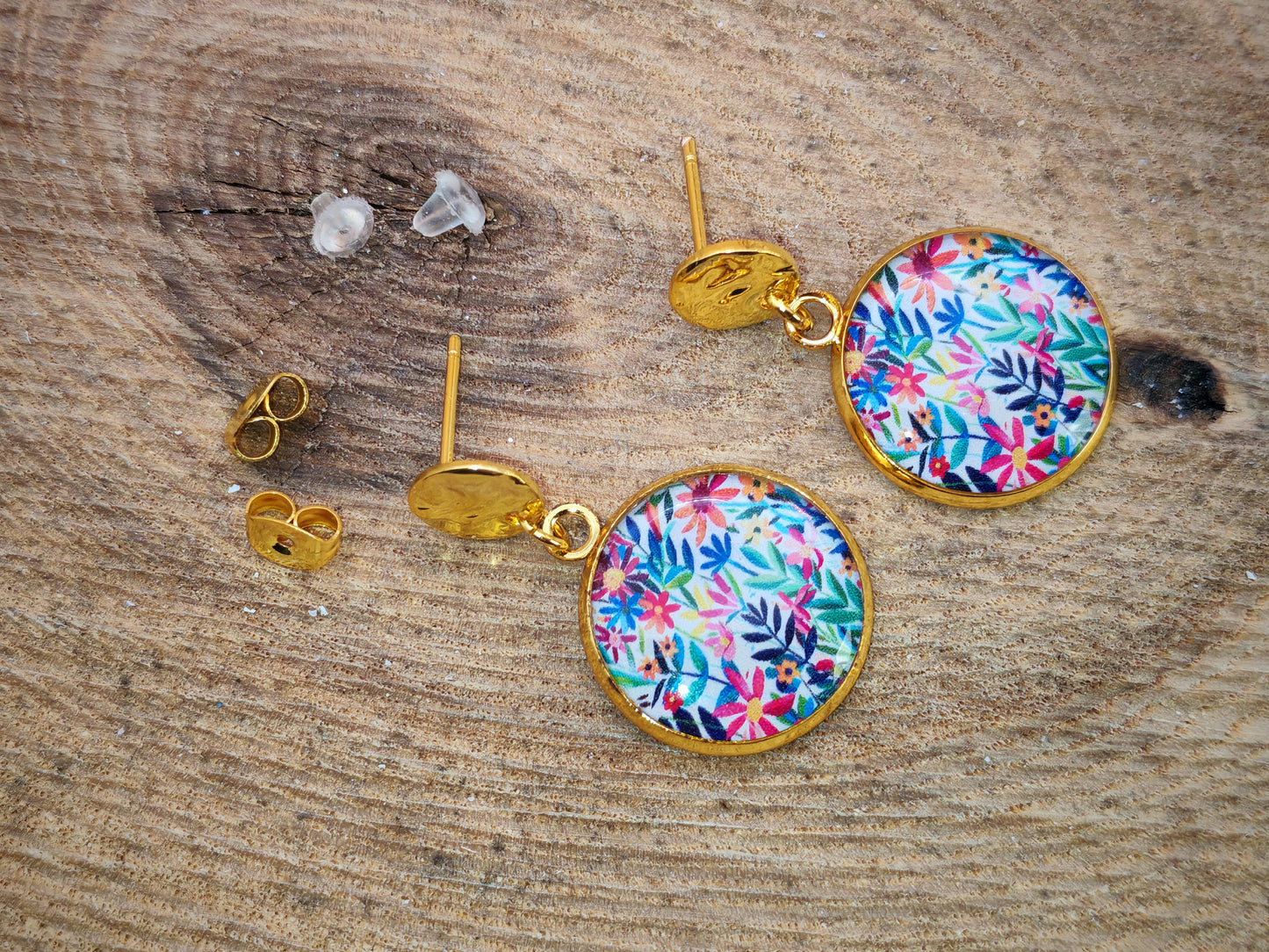 Boucles d’oreilles – Jardin fleuri aux couleurs éclatantes