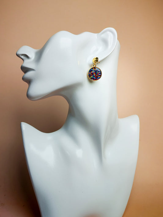 Boucles d’oreilles – Tourbillon de couleurs vibrantes