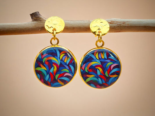 Boucles d’oreilles – Tourbillon de couleurs vibrantes