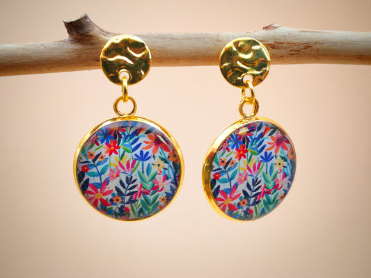 Boucles d’oreilles – Jardin fleuri aux couleurs éclatantes