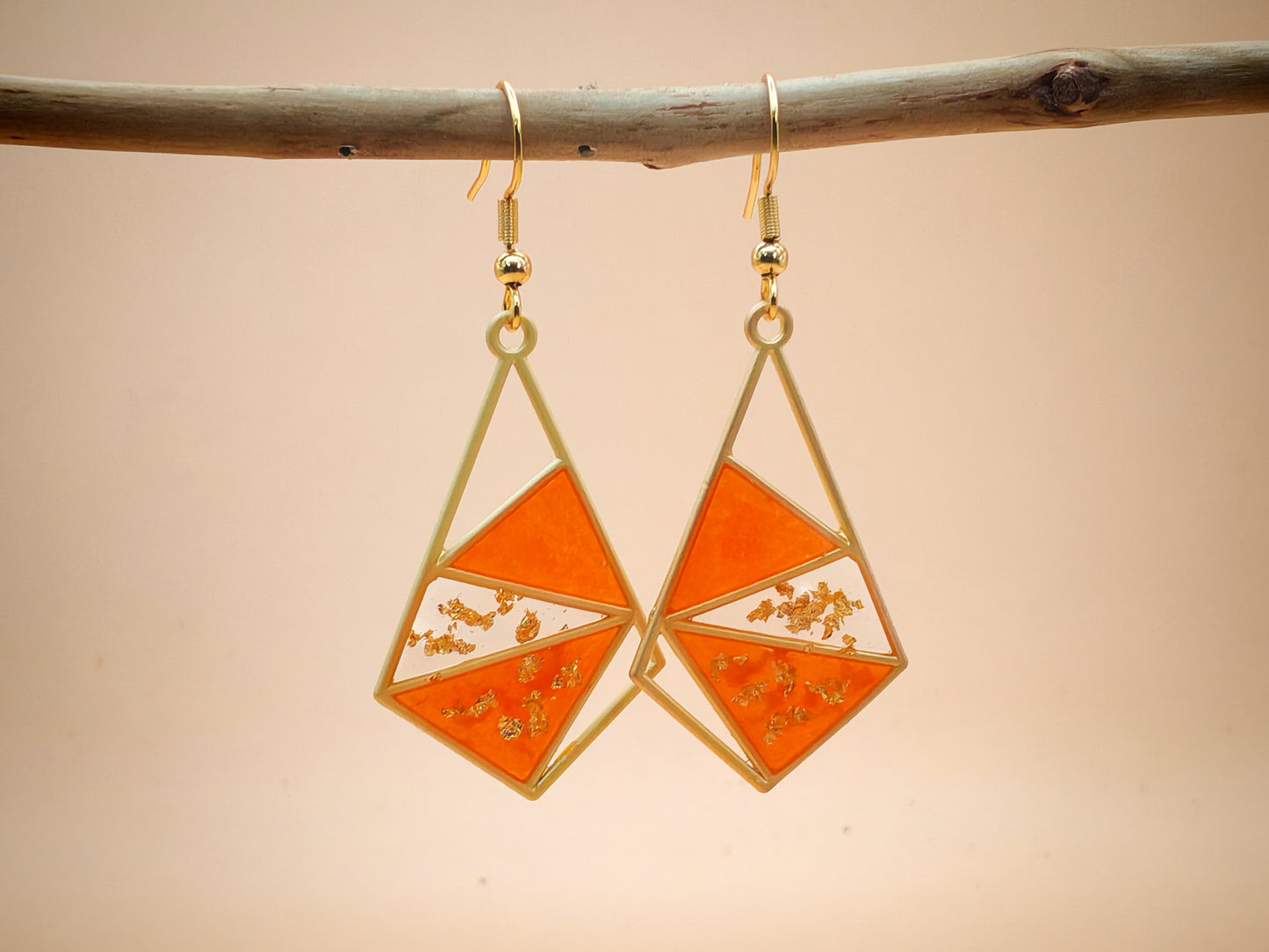 Boucles d’oreilles – Reflets d’Ambre et d’Or