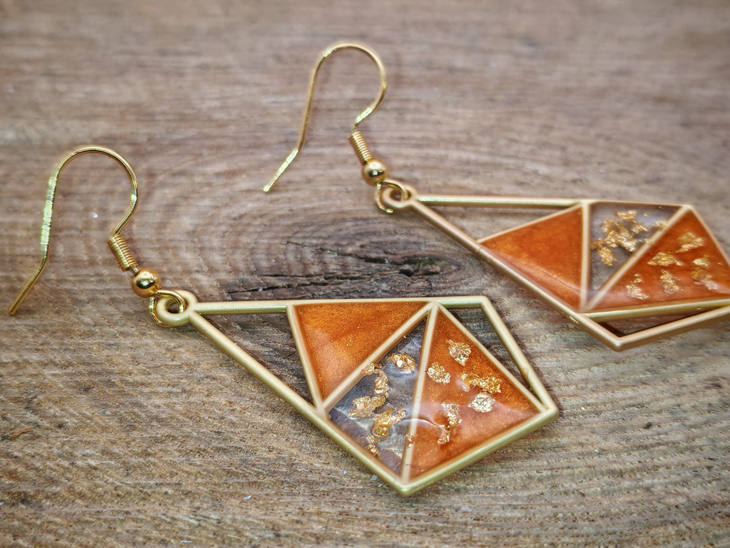 Boucles d’oreilles – Reflets d’Ambre et d’Or