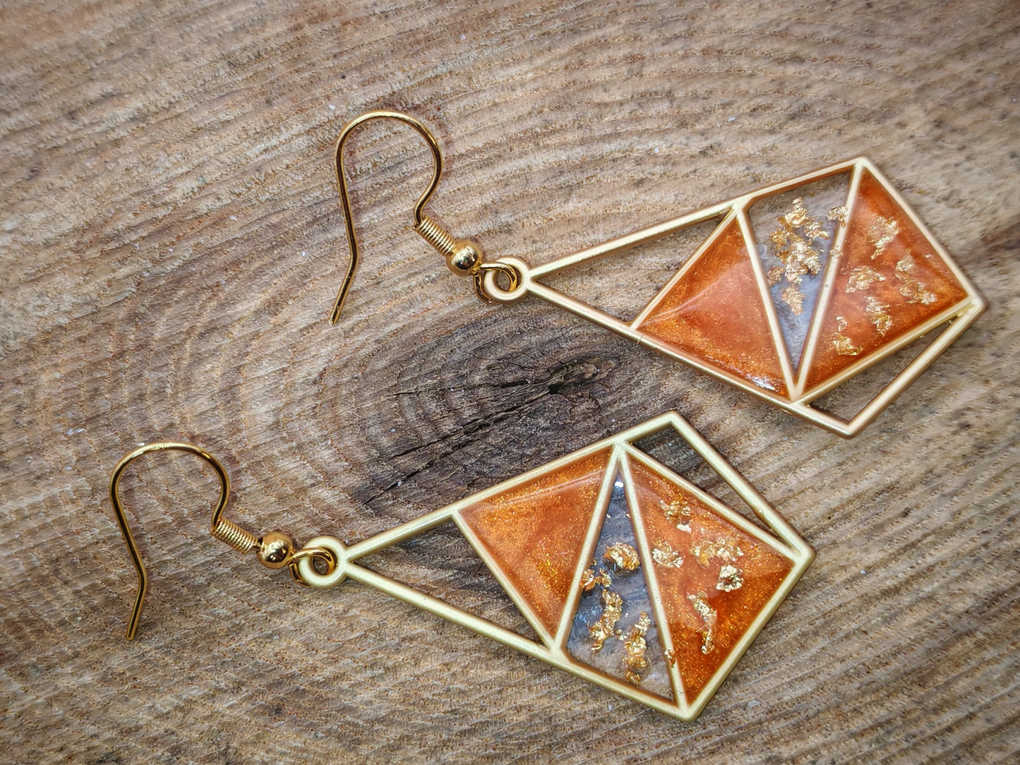 Boucles d’oreilles – Reflets d’Ambre et d’Or