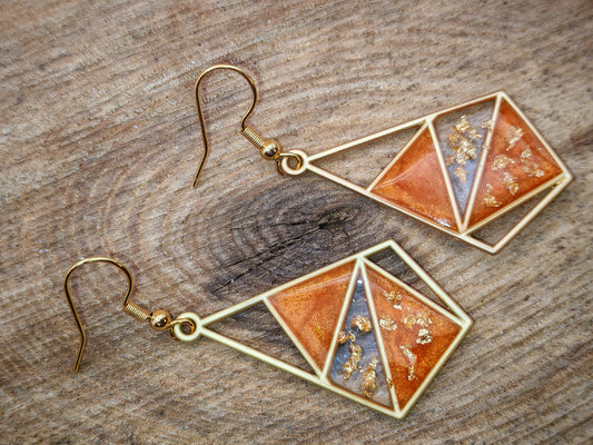 Boucles d’oreilles – Reflets d’Ambre et d’Or