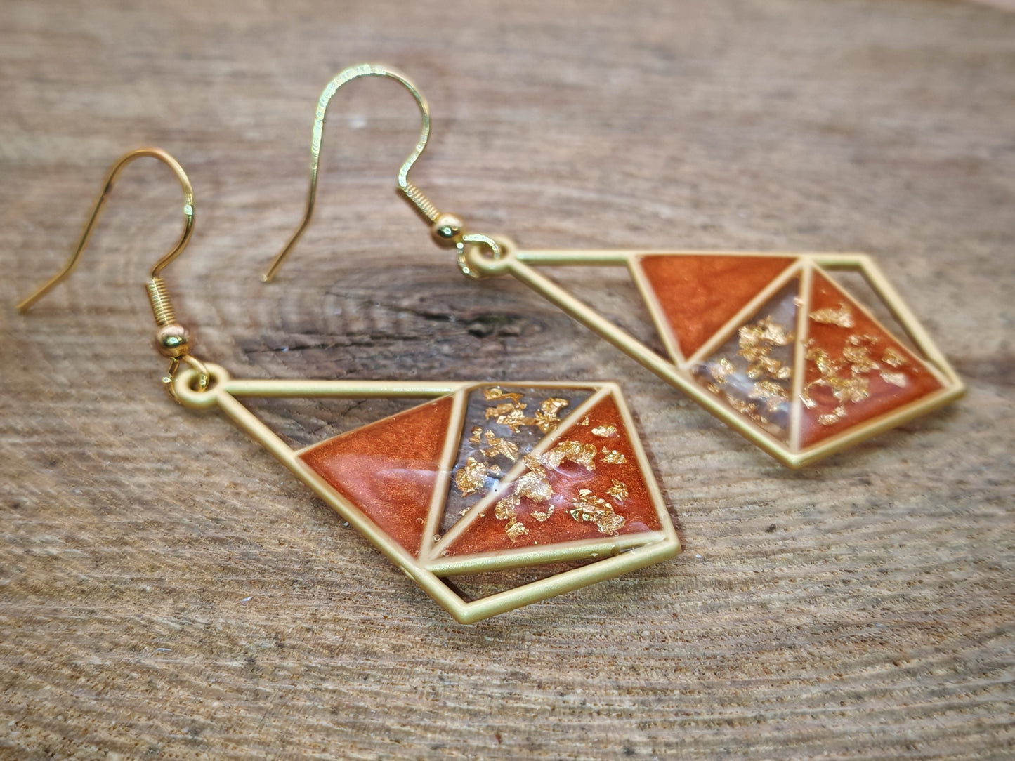 Boucles d’oreilles – Reflets d’Ambre et d’Or