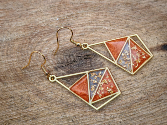 Boucles d’oreilles – Reflets d’Ambre et d’Or