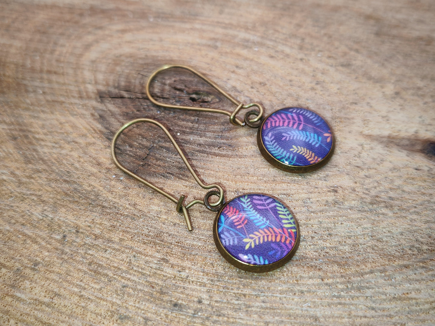 Boucles d’oreilles dormeuses – Fougères enchantées