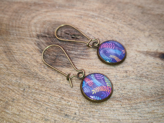 Boucles d’oreilles dormeuses – Fougères enchantées