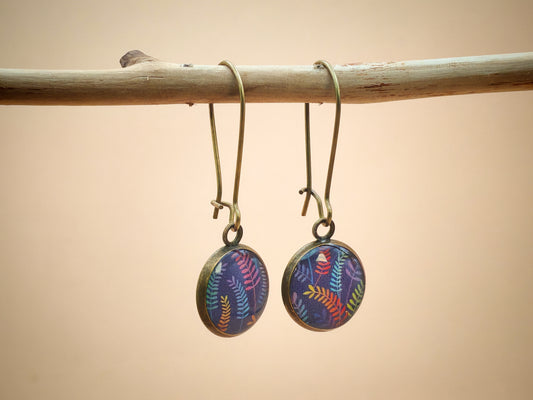 Boucles d’oreilles dormeuses – Fougères enchantées