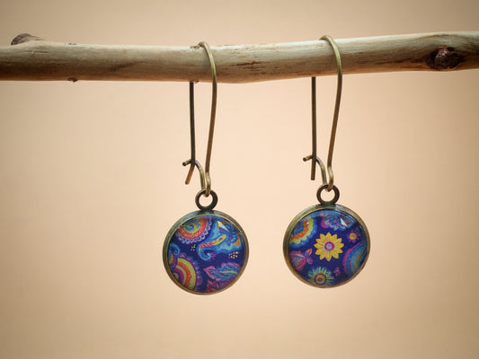 Boucles d’oreilles dormeuses – Kaléidoscope bohème