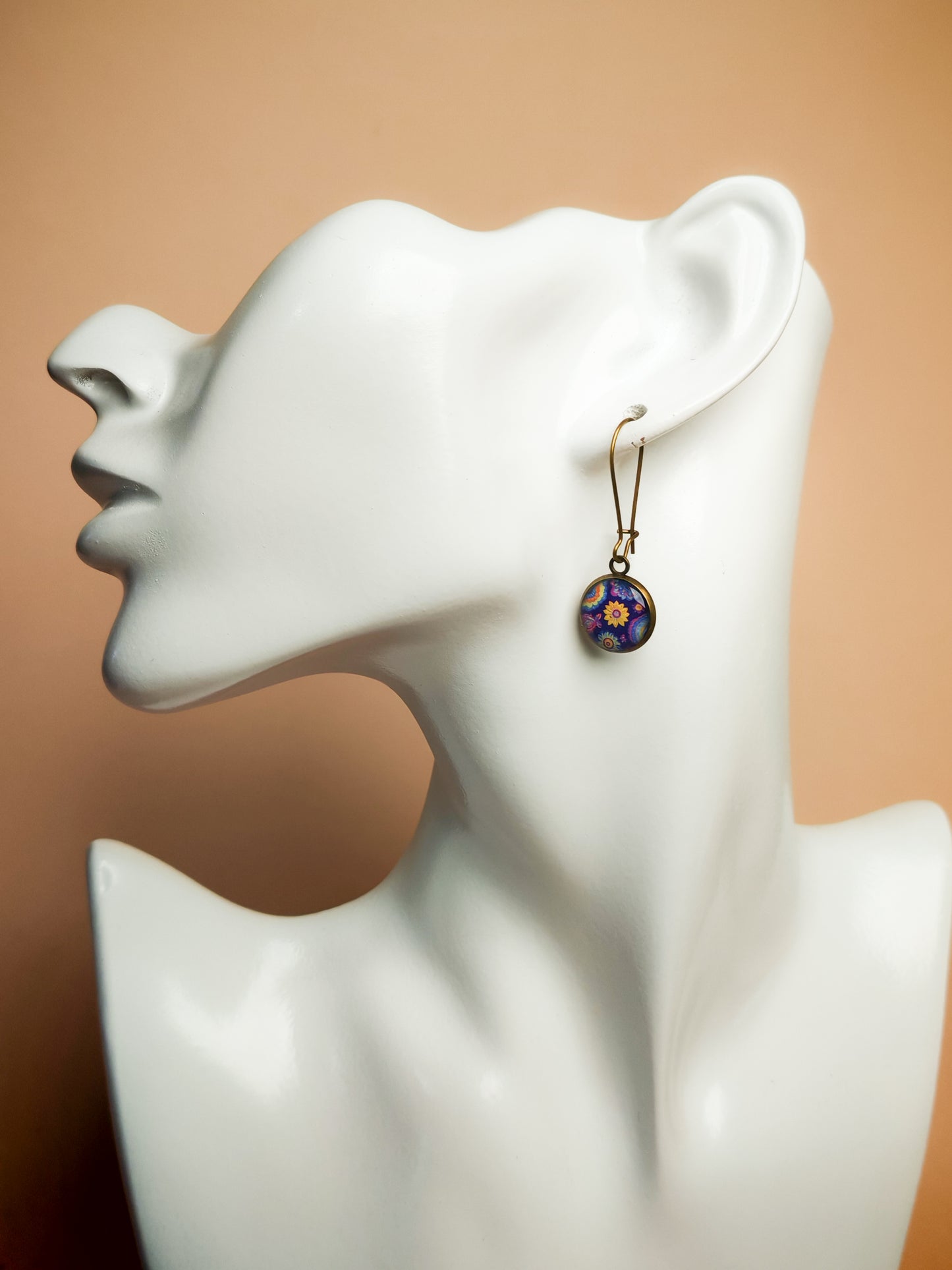 Boucles d’oreilles dormeuses – Kaléidoscope bohème