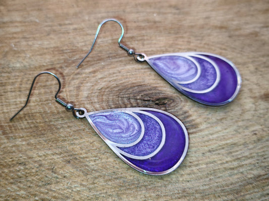 Boucles d’oreilles – Goutte Violet profond