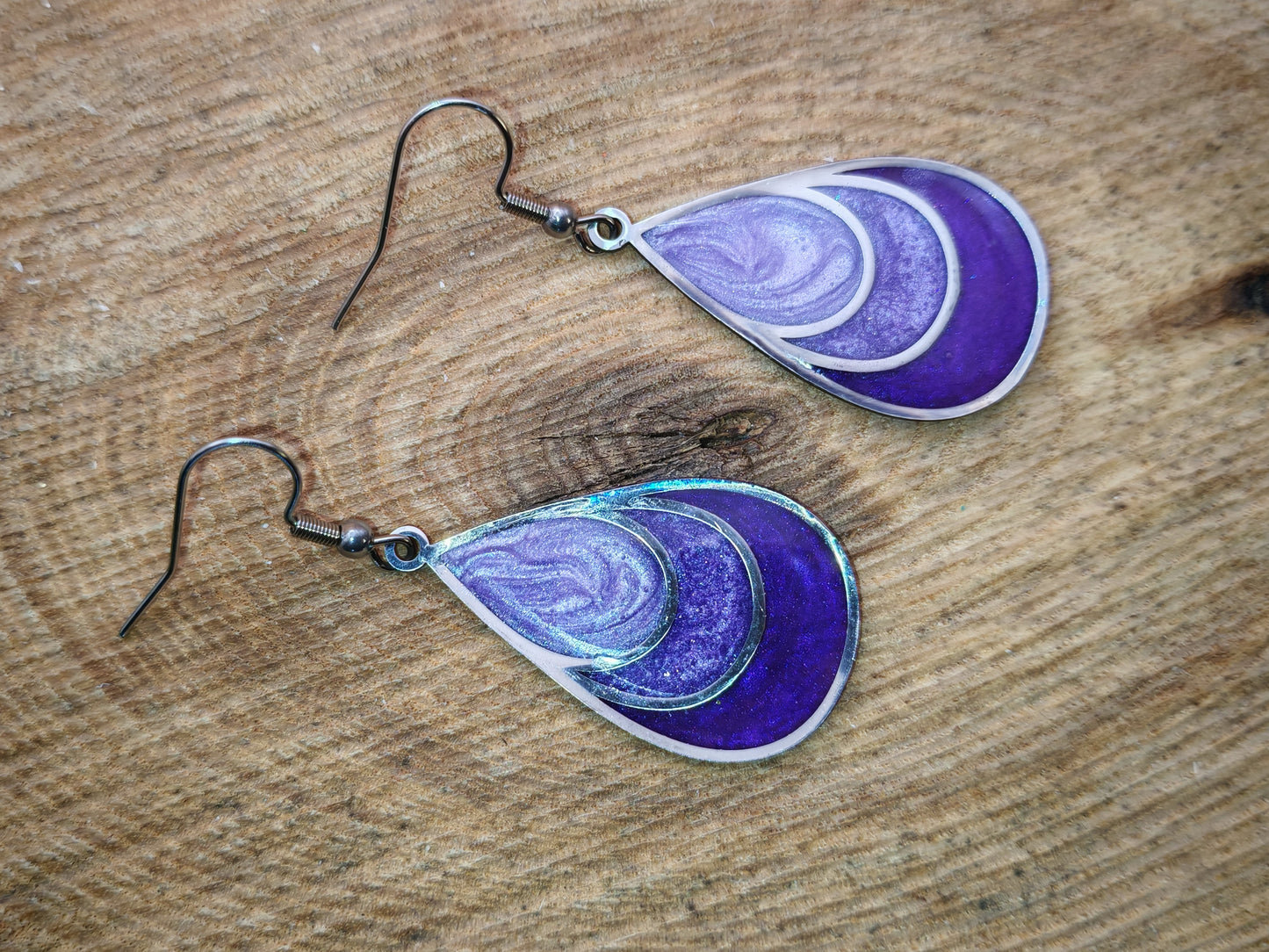 Boucles d’oreilles – Goutte Violet profond