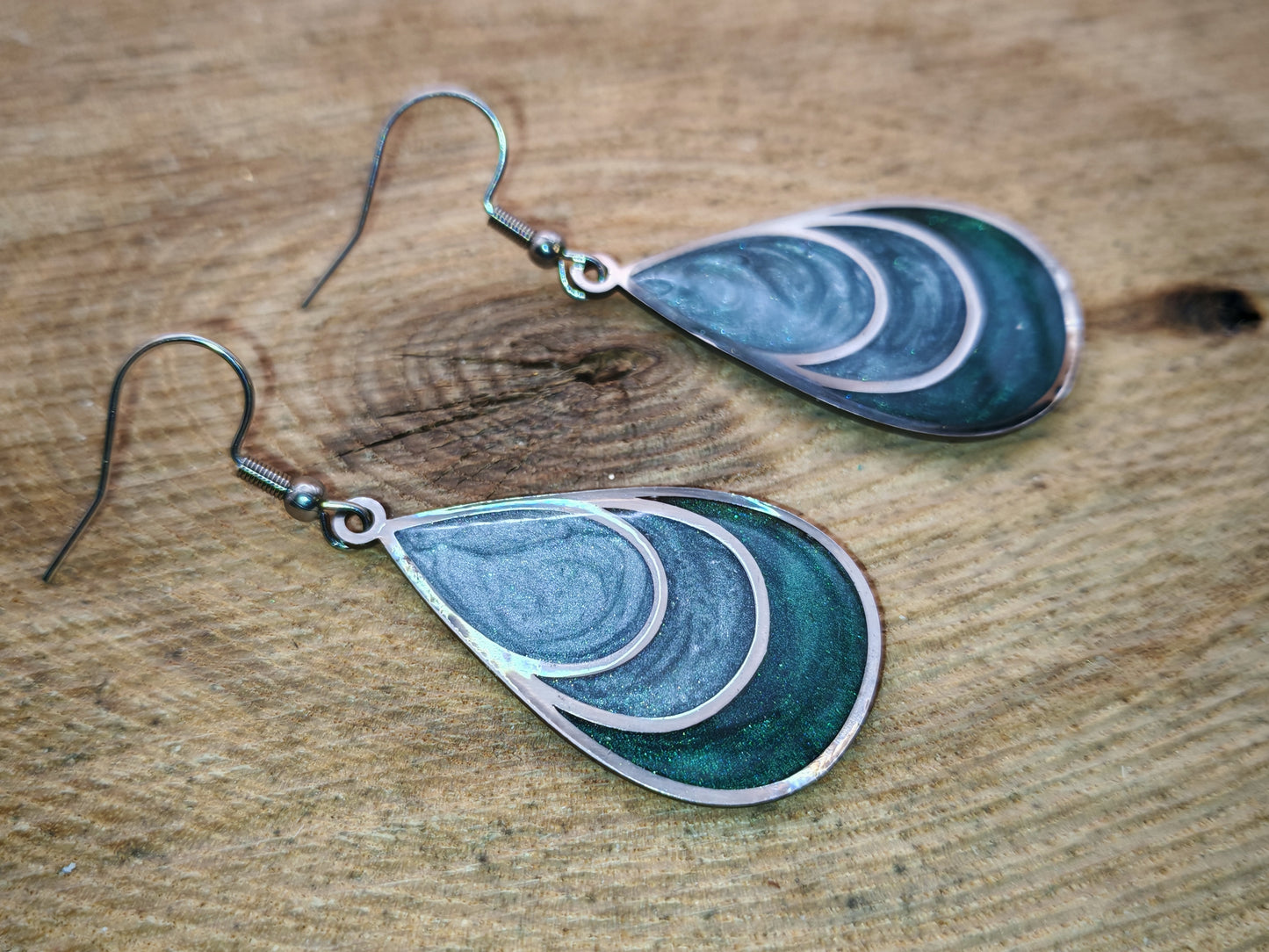 Boucles d’oreilles – Goutte Vert boréal