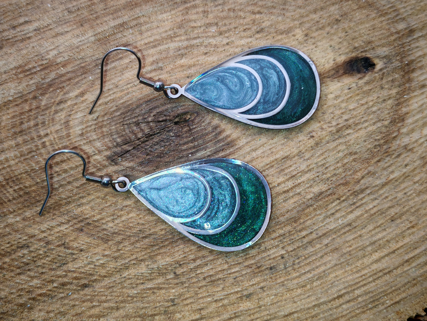 Boucles d’oreilles – Goutte Vert boréal