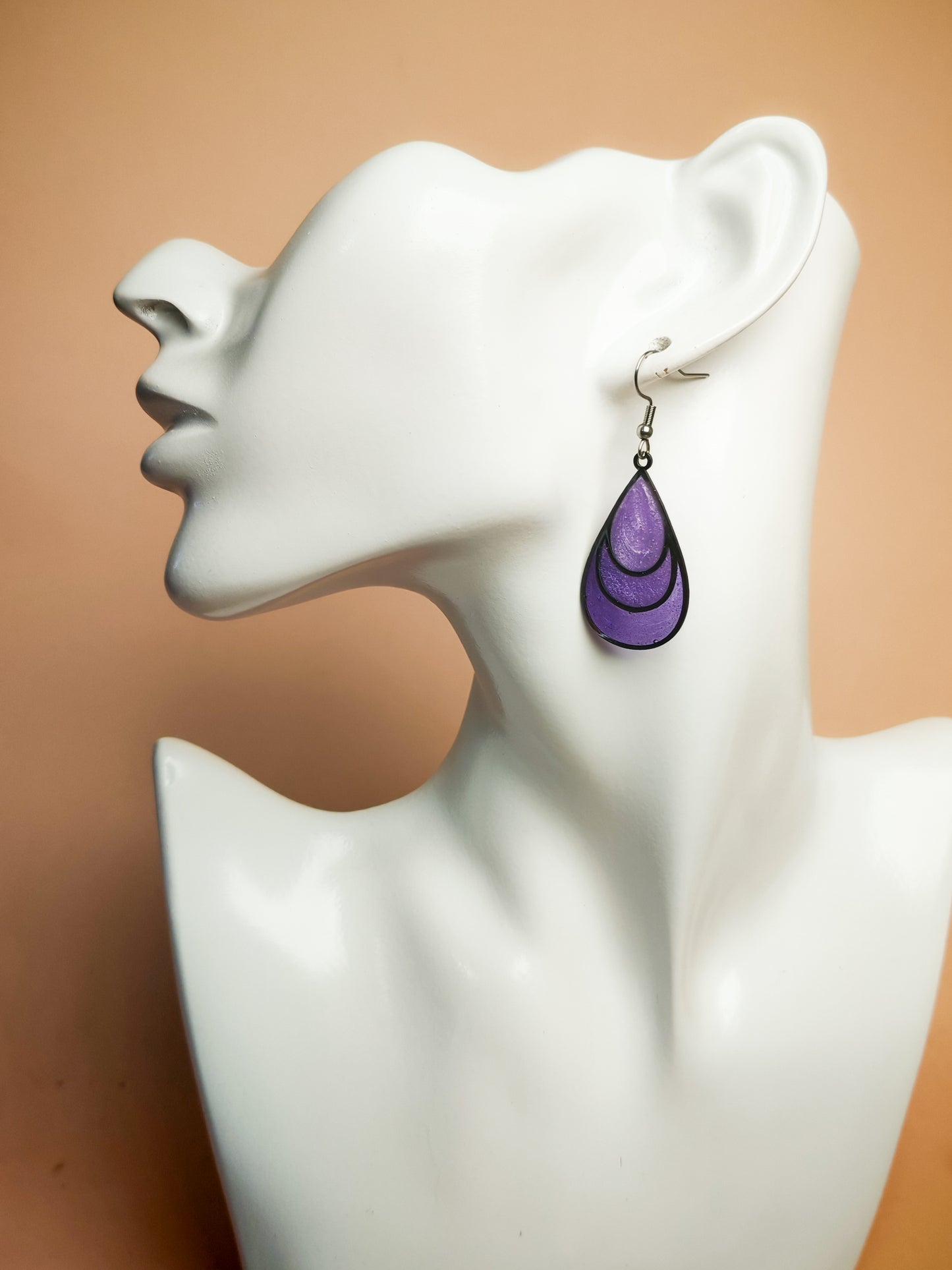 Boucles d’oreilles – Goutte Violet profond