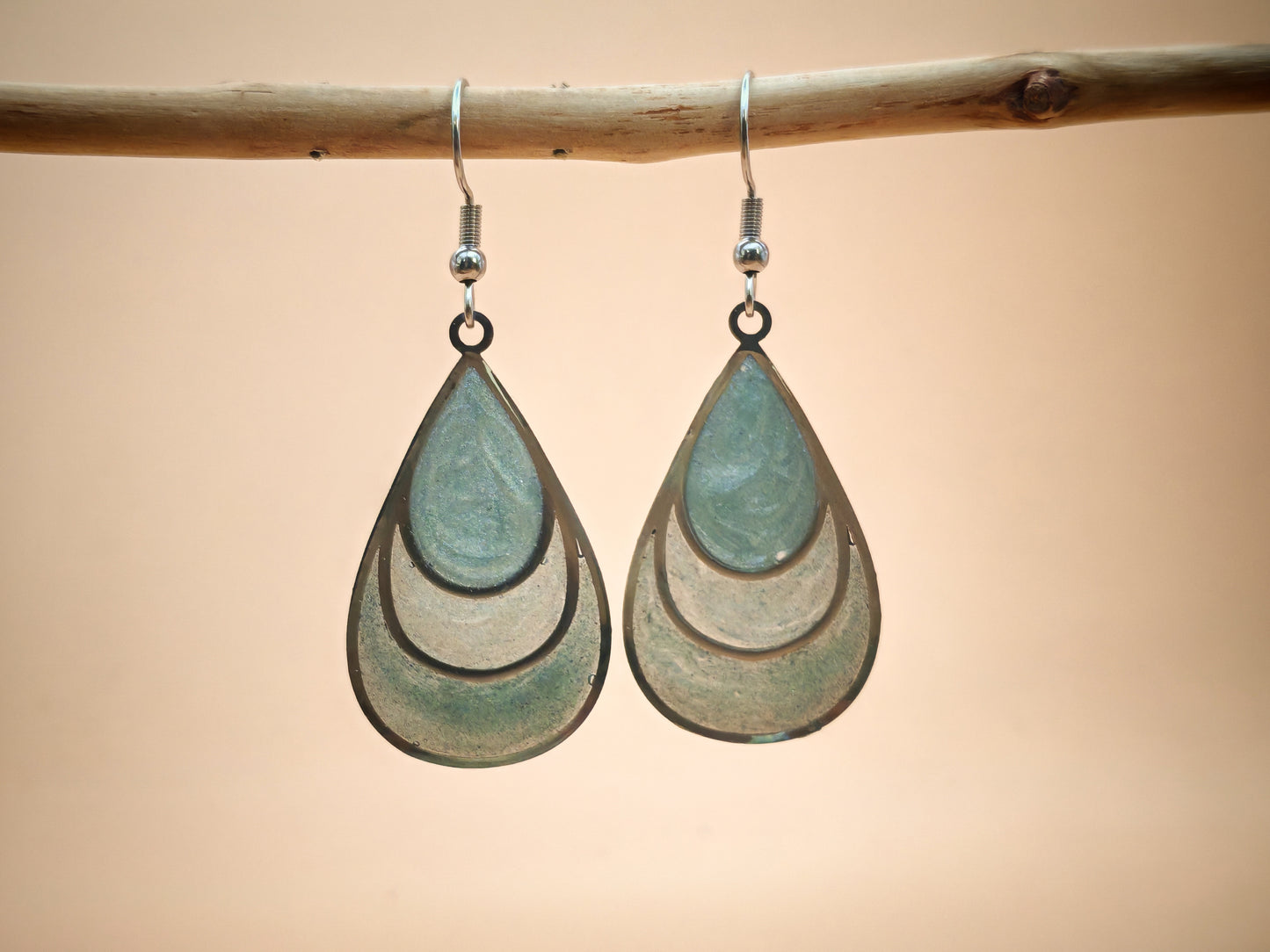 Boucles d’oreilles – Goutte Vert boréal