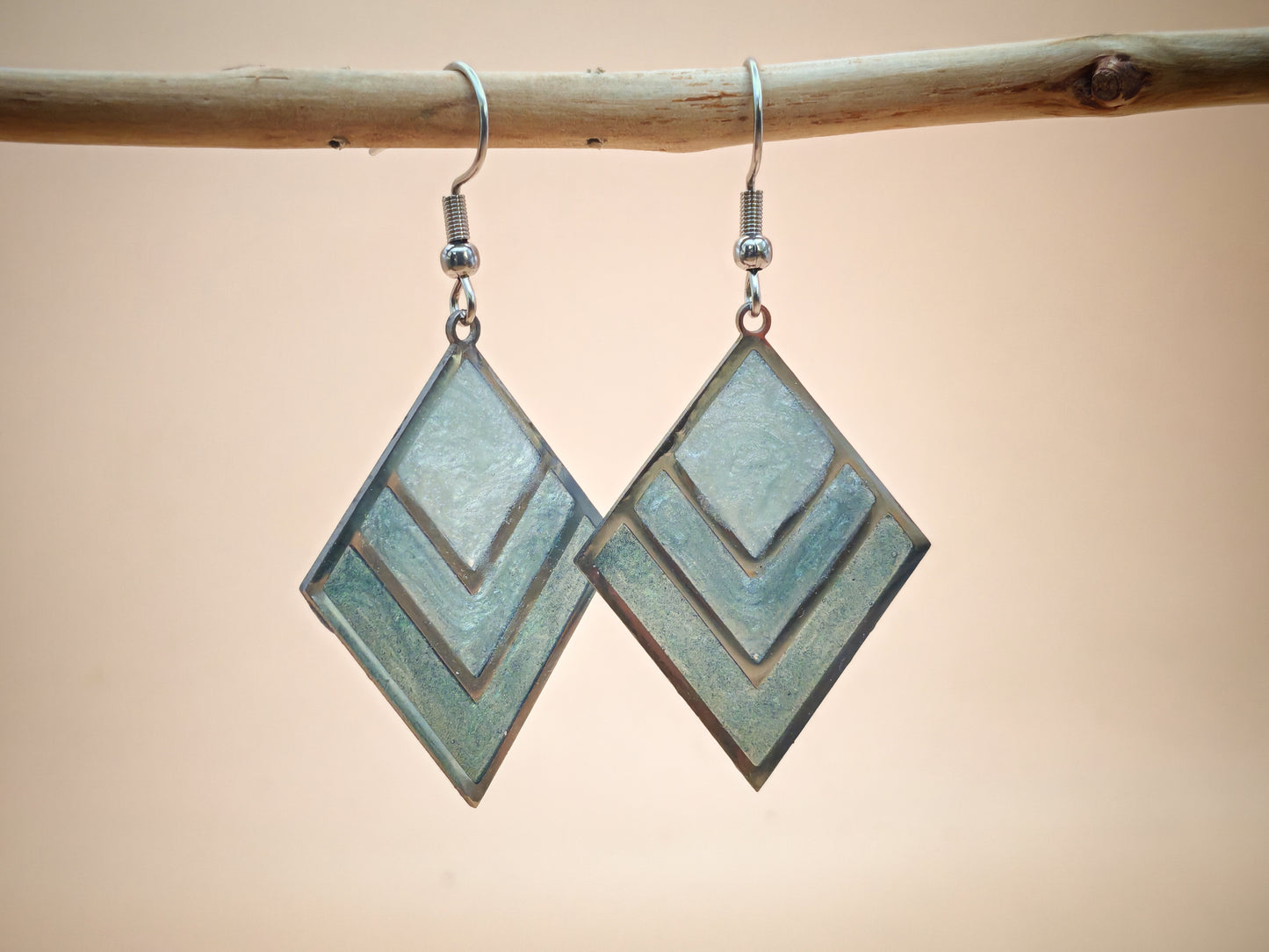 Boucles d’oreilles – Losange Vert boréal