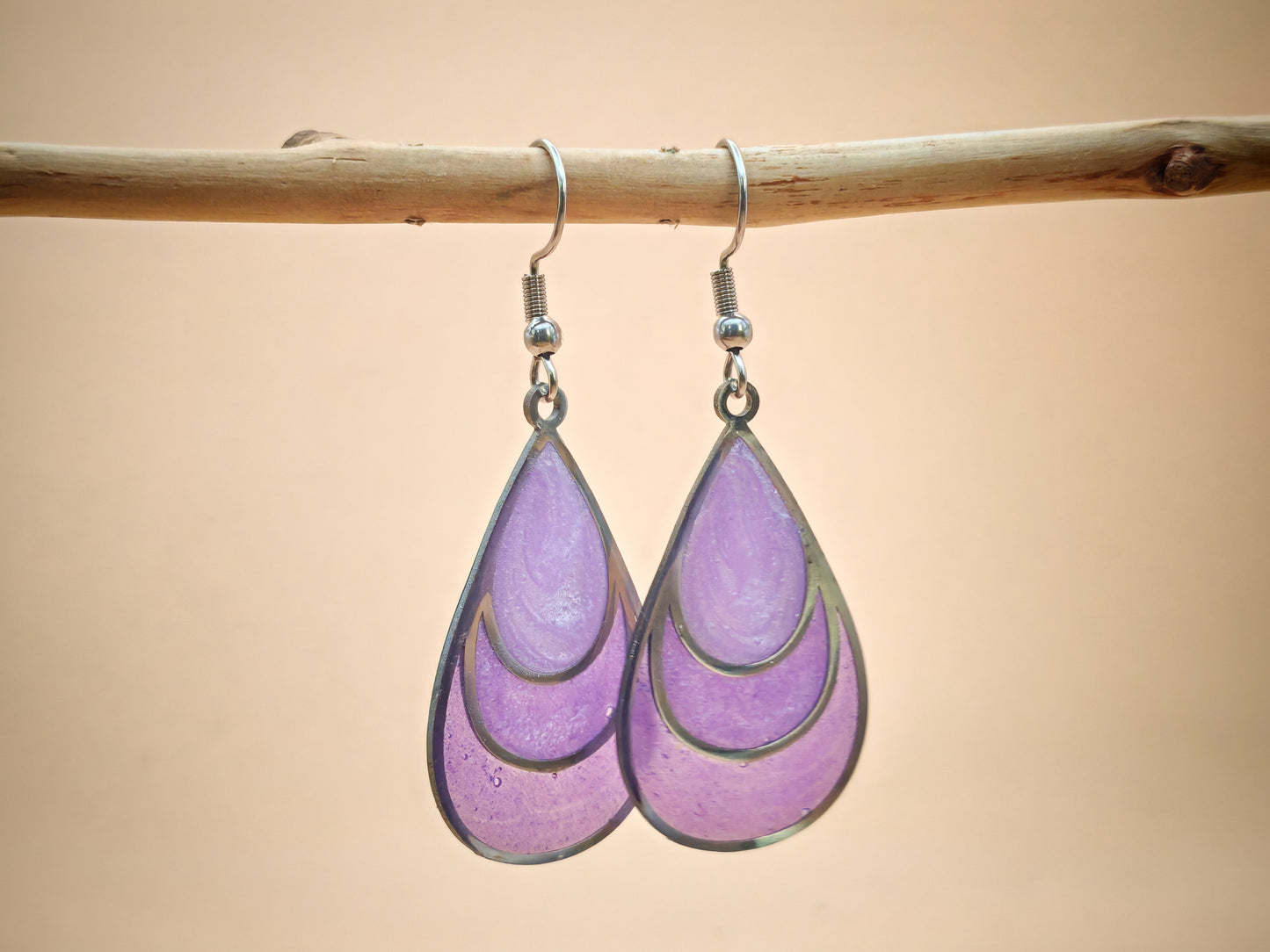Boucles d’oreilles – Goutte Violet profond