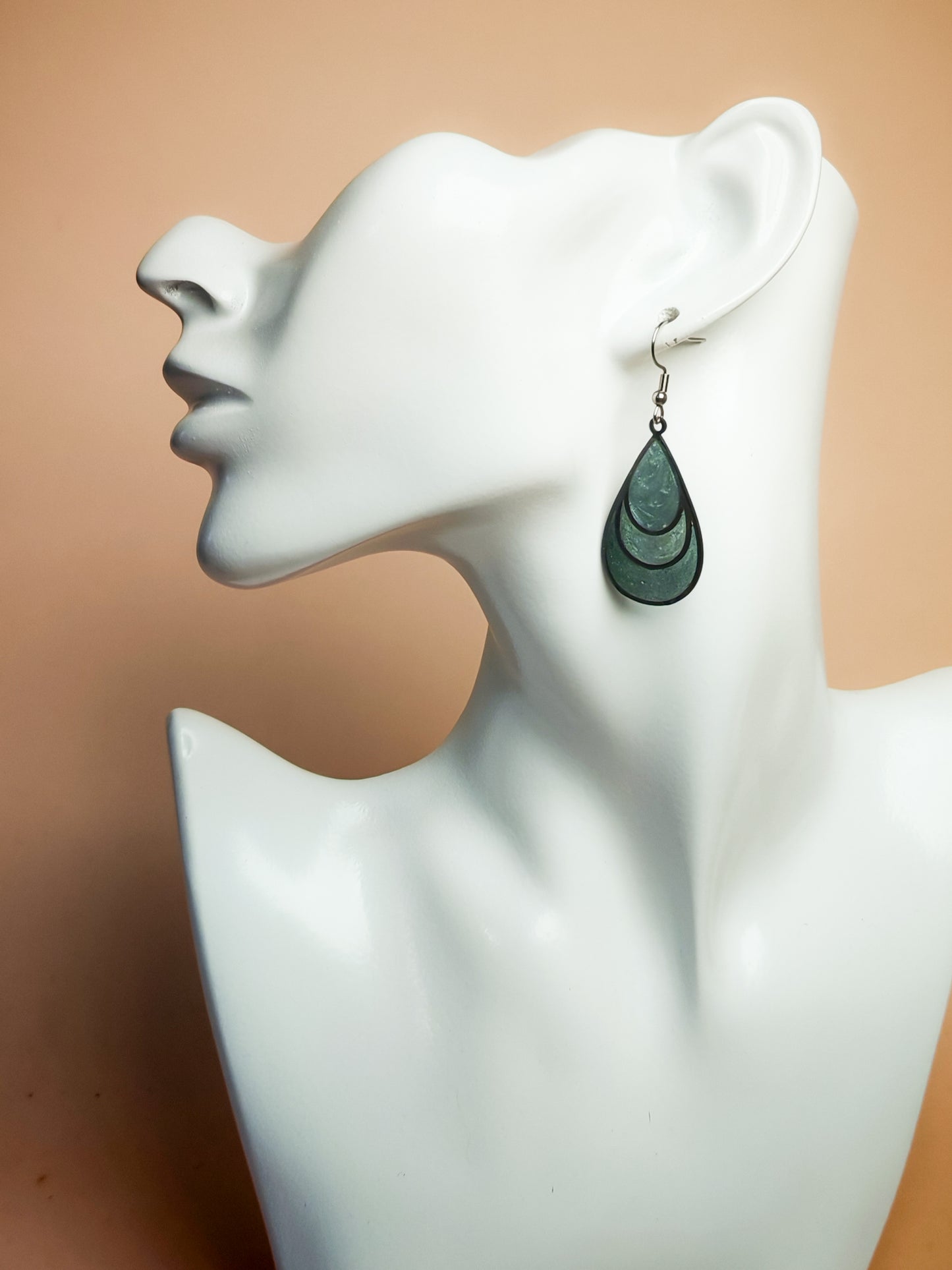 Boucles d’oreilles – Goutte Vert boréal
