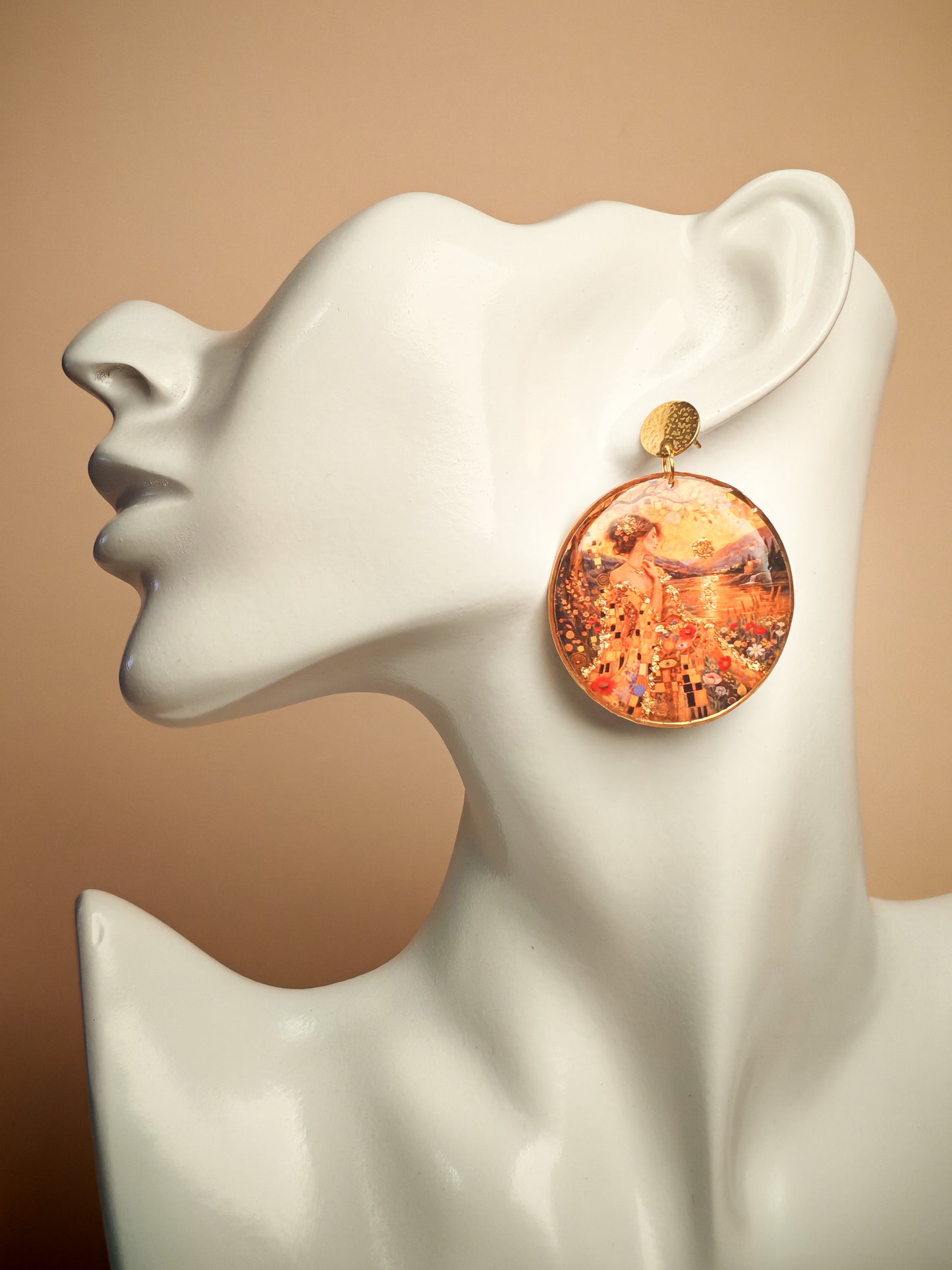 Boucles d’oreilles Klimt – Mosaïque dorée