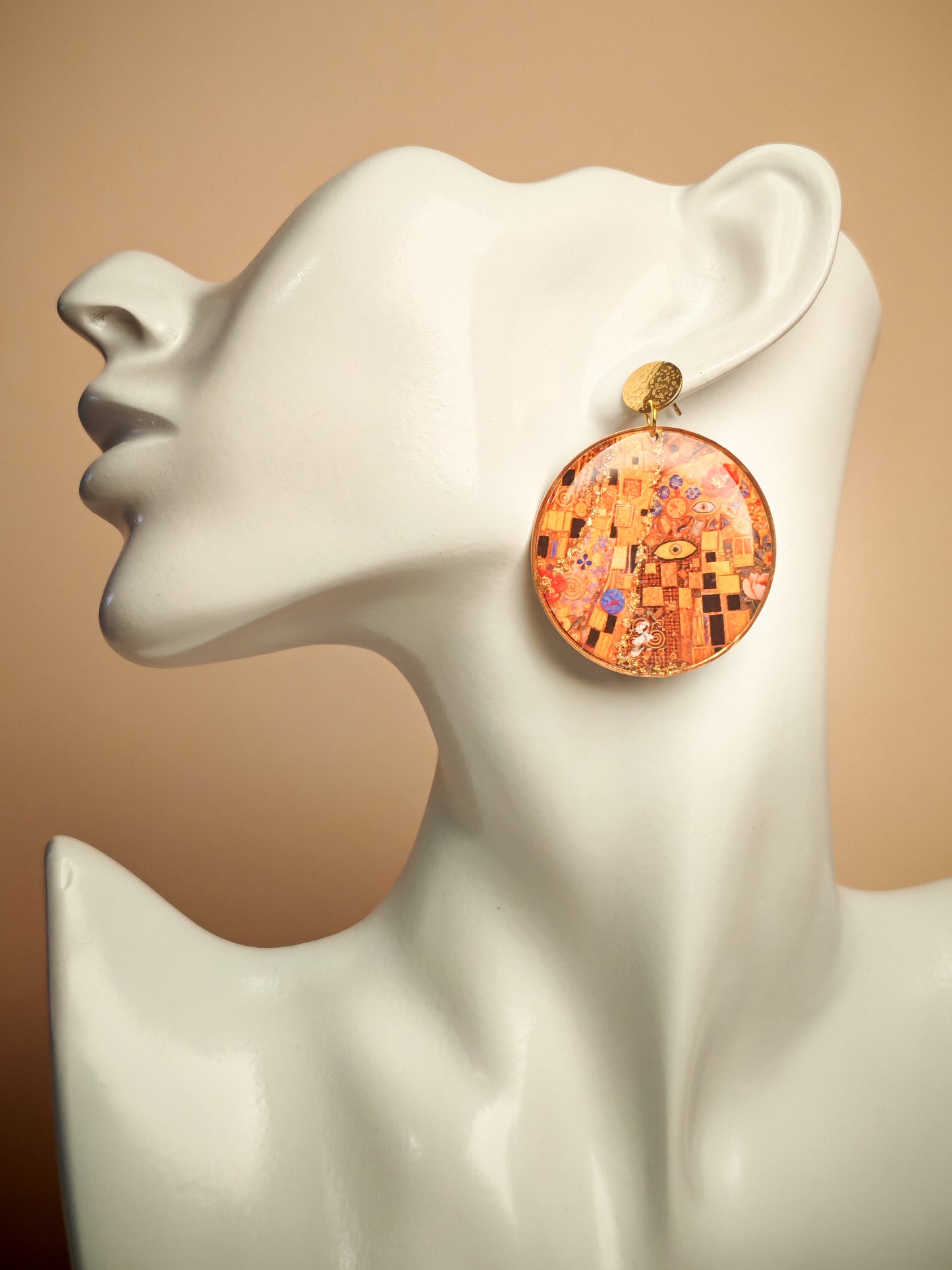 Boucles d’oreilles Klimt – Mosaïque dorée