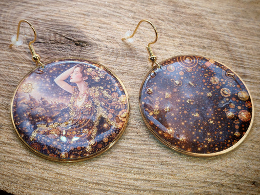 Boucles d’oreilles Klimt – Nuit dorée