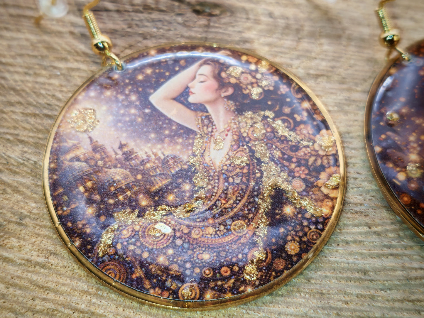 Boucles d’oreilles Klimt – Nuit dorée