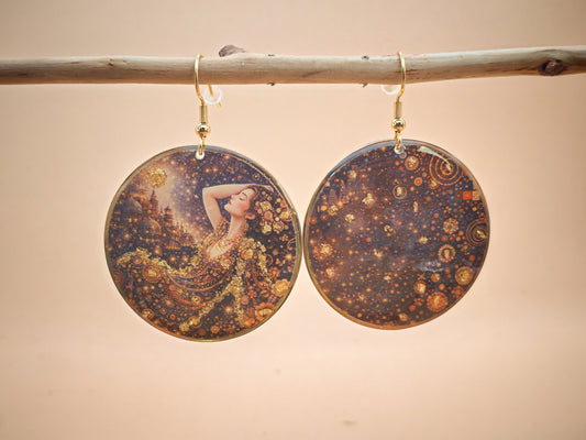 Boucles d’oreilles Klimt – Nuit dorée