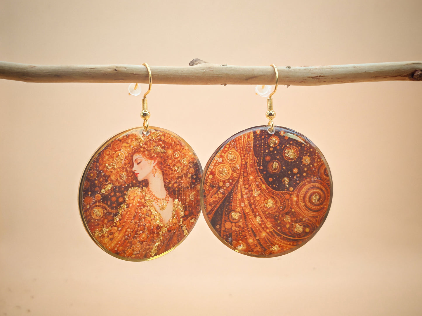 Boucles d’oreilles Klimt – Spirales dorées